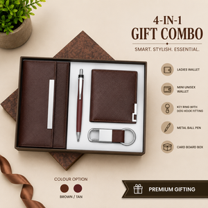 Set de Regalo Empresarial 4 en 1, Cartera Marrón de Tannin, Bolígrafo, Llavero, Caja de Regalo, Logotipo Personalizado, Regalo Corporativo - Product Image 1