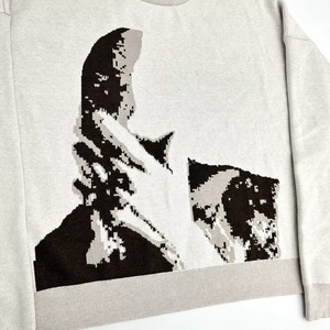 Men's Crew Neck <b>Knit</b> Pullover Sweater 100% Cotton Plus Size Oversize Breathable Anti-Wrinkle Quick Dry Front Logo <b>Pattern</b> - Product Image 6