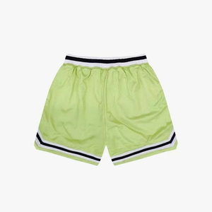 Unisex Mesh Basketball Shorts Lime Green Drawstring Waist Breathable Regular Fit Adult Summer Sports Wear - Product Image 2