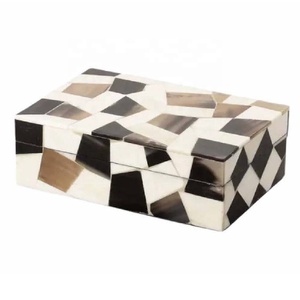 Latest Design Handcrafted Geometric Pattern Bone Inlay Jewelry Box Bone Decorative Jewelry Organizer For Home and <b>Dressing</b> <b>Table</b> - Product Image 1