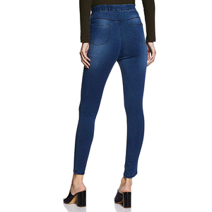 Jeans à jambes larges tendance de haute qualité pour femmes, respirants, à prix abordable, taille haute, jeans en denim personnalisés pour femmes - Product Image 3