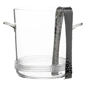Seau à glace en verre avec pinces et poignées en acier inoxydable pour le refroidissement - Product Image 3