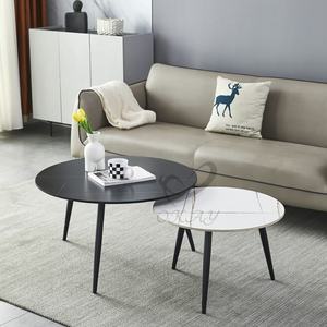 <span class=keywords><strong>Table</strong></span> <span class=keywords><strong>basse</strong></span> ronde extensible en <span class=keywords><strong>céramique</strong></span> moderne pour le salon - Product Image 4