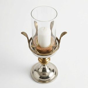 Handmade 46 cm Tall Brass and Glass Candle <b>Lantern</b> with Claw Crown Nickel Antique <b>Gold</b> Finish Votive Holder for Home Decor - Product Image 3