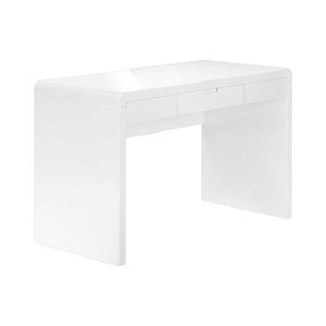 Modern Contemporary 48\"L Home Office Laptop Computer <b>Desk</b> with Glossy White Storage <b>Drawers</b> - Product Image 2