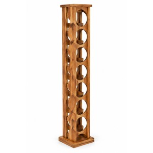 Estante para Botellas de Vino de Madera de Acacia - Exhibidor Independiente para 9 Botellas - Venta al por Mayor - Product Image 1
