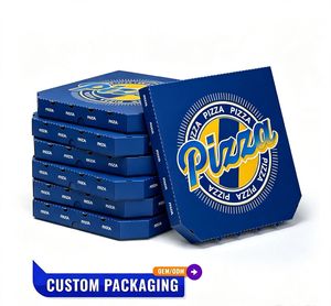 Caja de Pizza Personalizada OEM con Logotipo de Marca, Caja de Embalaje de Pizza de Cartón Resistente - Product Image 1
