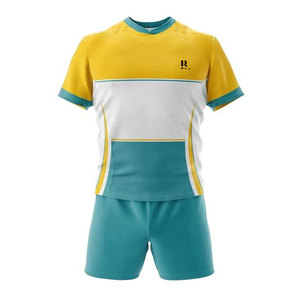 Nouvel uniforme de rugby pour hommes, design personnalisé, impression par transfert thermique, respirant, séchage rapide, jersey et short de sport en polyester - Product Image 1