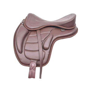 Selle de cheval sans arceau Freemax en cuir véritable de haute qualité, tout usage - Product Image 1