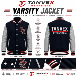 เสื้อแจ็คเก็ตวาร์ซิตี้ผู้ชาย TANVEX ผ้าวูลผสม ปักโลโก้ TX ติดกระดุมแป๊กด้านหน้า ดีไซน์รักษ์โลก สไตล์สตรีทแวร์ เหมาะสำหรับฤดูหนาว - Product Image 6