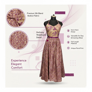 ชุดเดรสผ้าไหมฮาโบไทลายดอกไม้ทำมือ - ชุดราตรีและชุดแต่งงานแบบไม่มีแขนเสื้อสุดหรู - Product Image 6