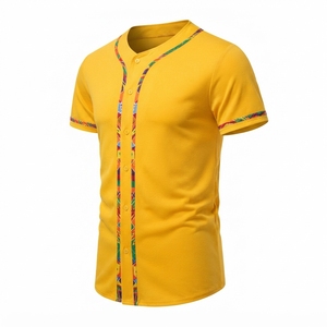 Camiseta de Béisbol Amarilla para Hombre, Manga Corta, Cierre de Botones, Estampado, Absorbe la Humedad, Ropa Deportiva, Corte Regular - Product Image 6