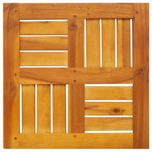 Table d'extérieur durable de 15,7 x 15,7 pouces avec plateau en bois d'acacia massif naturel - Product Image 6