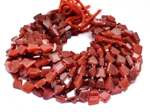 AAA+ Red Onyx 12mm-15mm Faceted Nuggets Beads Natural Rare Onyx <b>Step</b> Cut Tumbled Semi Precious Gemstone Beads For Jewelry Making - Product Image 3