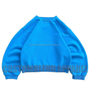 Venta al por mayor OEM logotipo personalizado Streetwear cuello redondo de gran tamaño recortada Crop-Fit 100% algodón Super suave sudaderas con capucha y sudaderas - Product Image 5