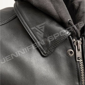 Gilet en cuir pour homme sur mesure, tendance, avec capuche, pour moto – Achetez un gilet en cuir pour moto - Product Image 4