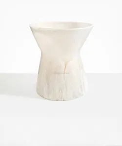 Florero de diseñador atractivo hecho a mano de resina de onda azul, jarrón de lazo grande de resina, maceta de forma redonda para decoraciones del hogar con cuerno de luz - Product Image 4