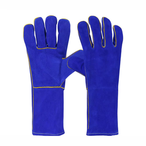 Gants de soudage en cuir, longs, résistants à la chaleur, de protection, robustes, pour soudeurs TIG MIG, équipement de protection individuelle (EPI), vente en gros OEM - Product Image 1