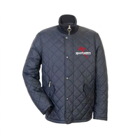 Veste matelassée en toile écologique bleu marine pour homme SPORTS CODE, col montant, fermeture éclair, manteau d'hiver décontracté