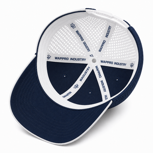 Unisex <b>Navy</b> Mesh Back <b>Cap</b> with White Side Panels, Adjustable Casual Sports Hat for Outdoor Use - Product Image 5