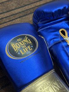 No Boxing No Life Gants de boxe MMA en cuir personnalisés à lacets OEM Vente en gros avec impression de logo personnalisé Unisexe - Product Image 2