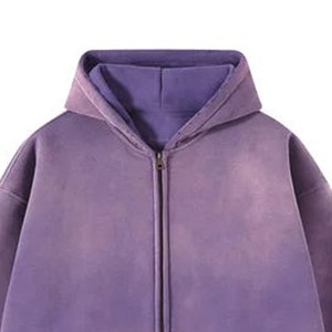 Sweat à capuche épais pour homme, coupe oversize, en coton délavé à l'acide, vierge pour impression streetwear personnalisée, vente en gros - Product Image 2