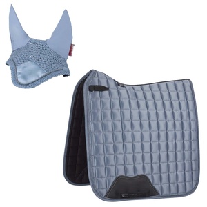 Ensemble complet de tapis de selle de dressage en mousse satinée écologique 2026 avec personnalisation par sublimation et masque anti-mouches - Product Image 1