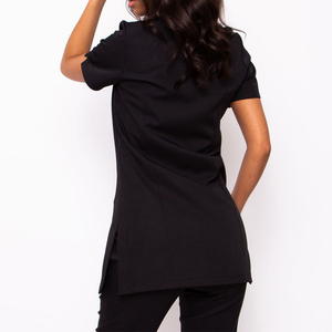 Túnica de poliéster de alta calidad con cremallera frontal para salón de belleza, spa, hospital, uniforme clásico para mujer. - Product Image 4