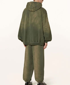 OEM Nouvelle mode, survêtement en polyester surdimensionné avec broderie et impression, lavage à l'acide, survêtement pour hommes, impression personnalisée en relief, survêtement pour hommes - Product Image 2