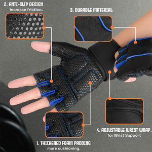 High Demanding Unisex Weight Lifting Gloves Fingerless Anti <b>Slip</b> Palm Pads Firm Strong Hand Grip Gym Gloves Custom Designed Logo - Product Image 2