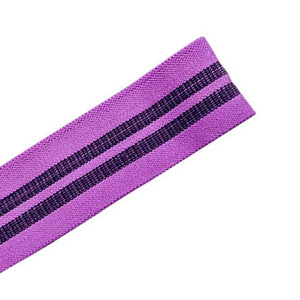 Purple Fabric Resistance Bands with Black Stripes for Exercise and Strength Training, Durable <b>Elastic</b> Workout Gear - Product Image 5