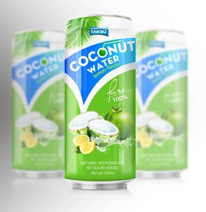 Agua de Coco con Sabor en Vietnam 100% Pura y Natural Sin Azúcar Añadido Buena Salud Hidratación Lata de Aluminio de 330 ml Marca Privada - Product Image 1