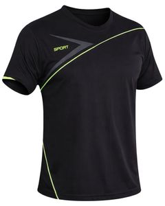 Ensemble de t-shirt et short de sport pour homme, noir et vert néon, séchage rapide, respirant, vêtements de sport, course à pied, entraînement, fitness, tenue de sport - Product Image 1
