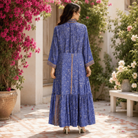 Robe longue en soie de haute qualité pour femme, taille unique, vert menthe, imprimé floral ethnique, kaftan fluide, tenue de luxe pour resort, naturel