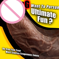 Dildo Realista para Mujeres de 7.87 Pulgadas a Bajo Precio en Color Marrón y Negro, Pene Grande Realista con Juguetes Sexuales para Mujeres Adultas