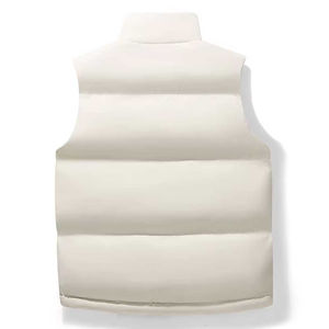 Gilet matelassé VELA EQUINOX pour homme, couleur unie, col montant, fermeture éclair épaisse, veste d'hiver confortable avec rembourrage, logo frontal, style décontracté - Product Image 2