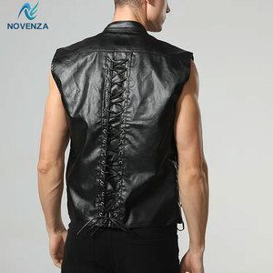 Stylish Winter <b>Leather</b> <b>Vest</b> <b>Men</b> Vintage Biker Style Slim Fit Comfortable Soft Inner Lining Waterproof Lightweight Fashion <b>Vest</b> - Product Image 4