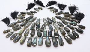 16 perles de labradorite naturelle facettées en forme de poire, labradorite bleue chatoyante, perles de pierres précieuses en forme de poire pour la fabrication de bijoux, vente en gros - Product Image 4