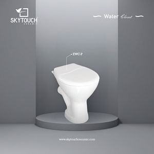 Ensemble WC en céramique blanche au design moderne de luxe avec siphon en P, à poser au sol, pour hôtel ou salle de bain - Product Image 2