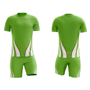 Uniforme de Fútbol Sublimado Personalizado OEM, Conjunto de Camiseta y Pantalones Cortos Transpirables 100% Poliéster, Cintura Elástica, Logotipo Frontal - Product Image 1