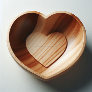 Premium Quality Solid Mango Wood Serving <b>Bowl</b> Handmade <b>Heart</b> Shape for Home & Restaurants Disposable Best Wholesale Price - Product Image 1