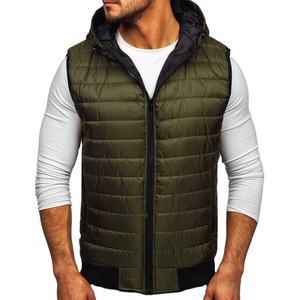 Chaleco de lona impermeable para hombre, diseño personalizado, nueva moda de invierno, cuello alto, cálido, acolchado - Product Image 1
