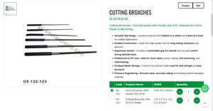 Juego de brocas de corte de 6 piezas, escariadores de relojería con mango, herramienta de precisión para fabricación de joyas, herramienta manual de orfebrería, artículo n.º GS-122 - Product Image 3