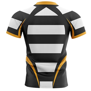Mens Professional Rugby Jersey Breathable Quick Dry Sports T-Shirt Chevron V Design Front Custom Team Name for Training - Product Image 2