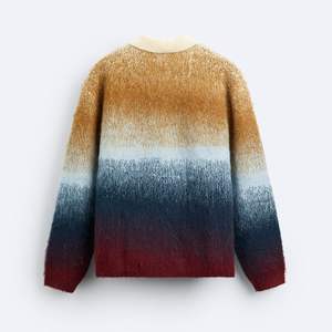 Cardigan en mohair pour hommes grandes tailles, couleur dégradée, jacquard, manches longues, col à revers, boutons - Product Image 3