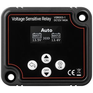 Kit Isolatore Batteria Doppia per Camper 12V 140 Amp Smart Batt con Relè Sensibile alla Tensione VSR Manuale/Automatico Voltmetro Schermo LCD - Product Image 4
