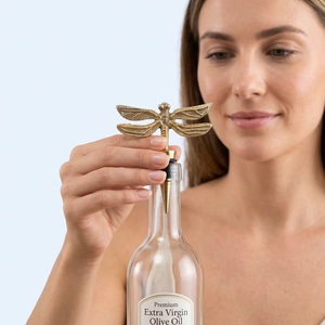 Beads Art Eco-Friendly Ceramic Metal Dragonfly <b>Bottle</b> <b>Stopper</b> with Ribbed Seal Wine Sealing Accessory - Product Image 2