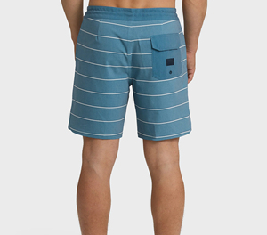Shorts de bain rayés pour homme, taille mi-haute, cordon de serrage, séchage rapide, décontractés, extensibles, pour la plage et le surf, imprimés - Product Image 2