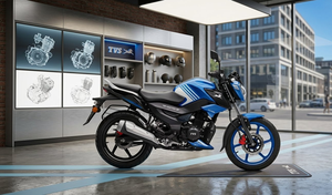 Motocyclette TVS "RAIDER" 100-200CC, rouge et grise, sportive, avec freins à disque et double échappement - Product Image 4