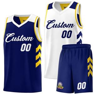 Conjuntos de Uniformes Deportivos Personalizados para Equipos de Baloncesto, Camiseta y Pantalones Cortos Reversibles con Estampado Digital para Hombre, Tallas Grandes, con Logotipo Personalizado, 100% Poliéster - Product Image 1